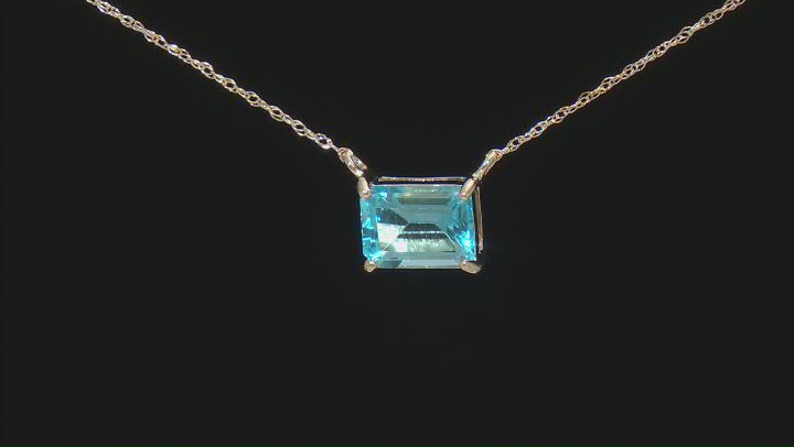Swiss Blue Topaz 10k Yellow Gold Necklace 1.66ct Video Thumbnail