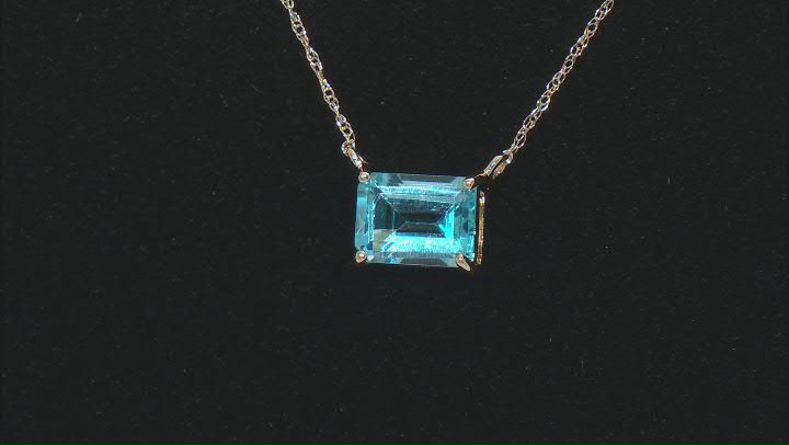 Swiss Blue Topaz 10k Yellow Gold Necklace 1.66ct Video Thumbnail