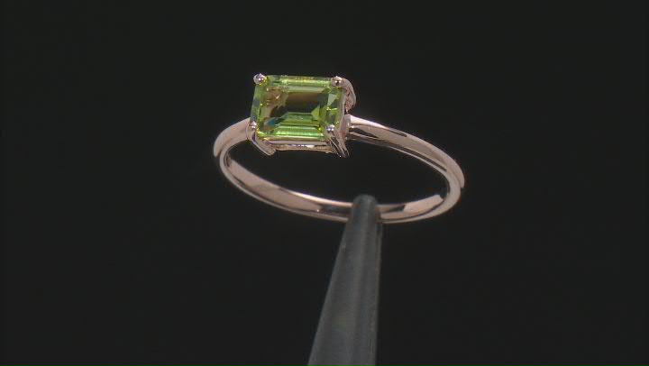 Green Peridot 10k Rose Gold August Birthstone Ring 0.87ct Video Thumbnail