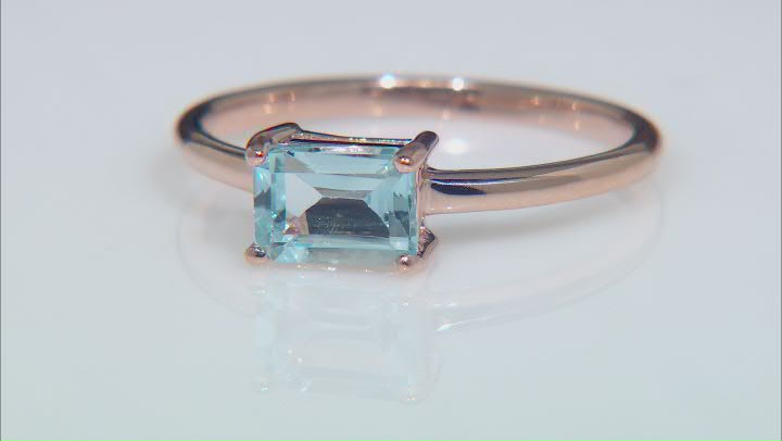 Sky Blue Glacier Topaz 10k Rose Gold Birthstone Ring 1.05ct Video Thumbnail