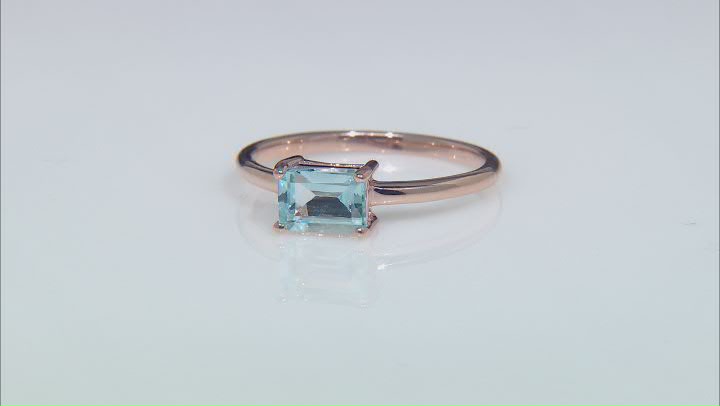 Sky Blue Glacier Topaz 10k Rose Gold Birthstone Ring 1.05ct Video Thumbnail