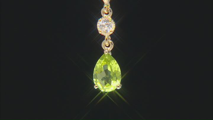 Green Peridot 10k Yellow Gold Pendant With Chain 0.69ctw Video Thumbnail