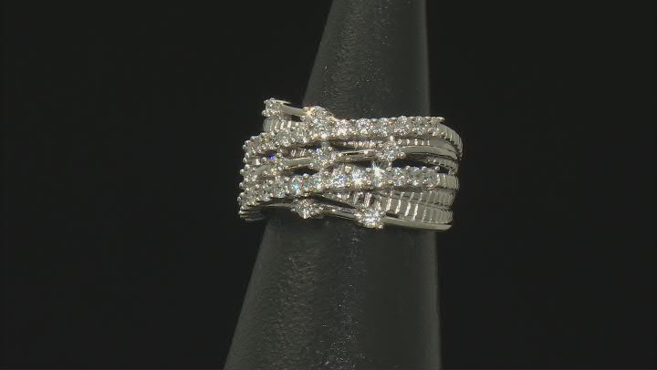 White Cubic Zirconia Platinum Over Sterling Silver Ring 2.28ctw Video Thumbnail