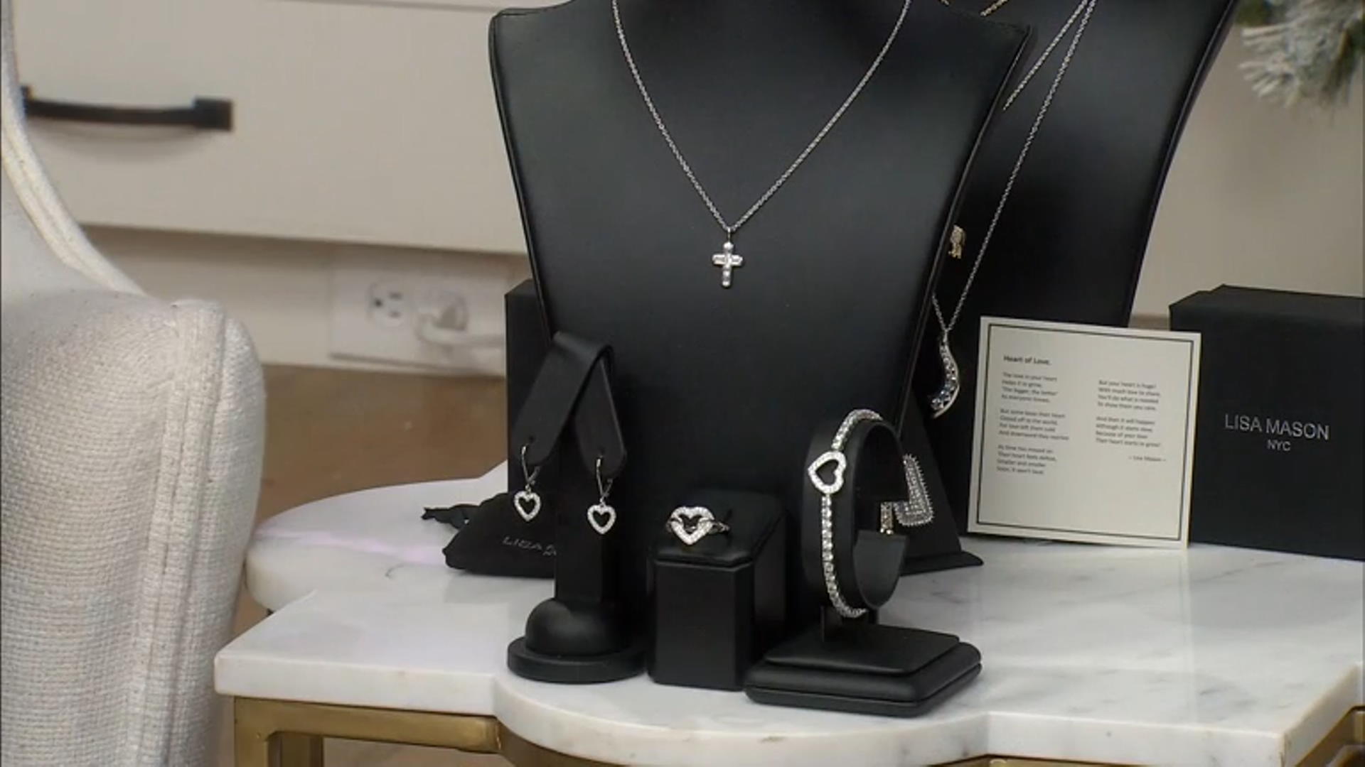 White Cubic Zirconia Platinum Over Sterling Silver Cross Jewelry Set 0.70ctw Video Thumbnail
