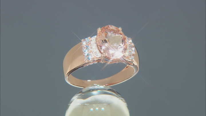 Peach Morganite 10k Rose Gold Ring 2.22ctw Video Thumbnail