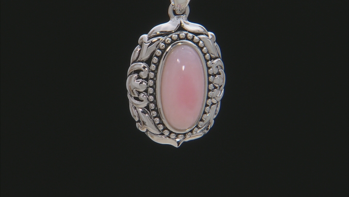 Pink Peruvian Opal Silver Enhancer With Chain Video Thumbnail