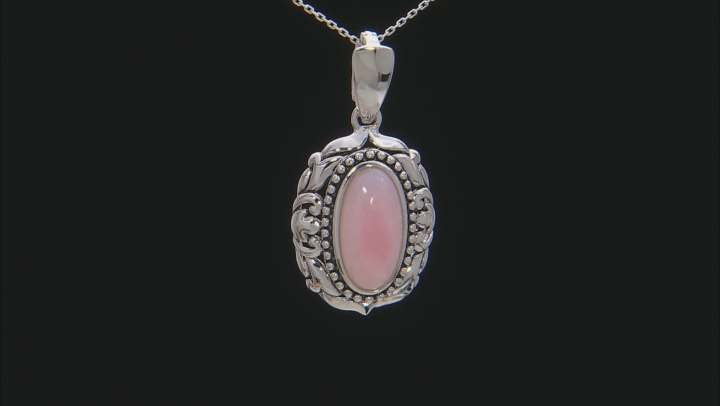 Pink Peruvian Opal Silver Enhancer With Chain Video Thumbnail