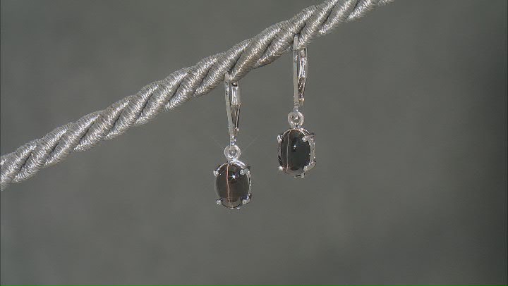 Black Sillimanite Sterling Silver Dangle Earrings .04ctw Video Thumbnail
