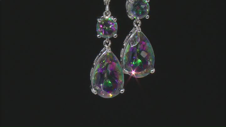 Multicolor Quartz Rhodium Over Sterling Silver Earrings 8.45ctw Video Thumbnail