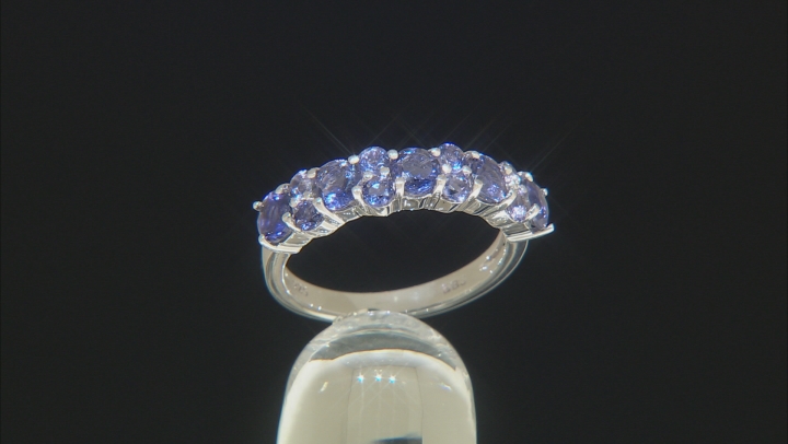 Purple Iolite Rhodium Over Sterling Silver Ring 1.16ctw Video Thumbnail