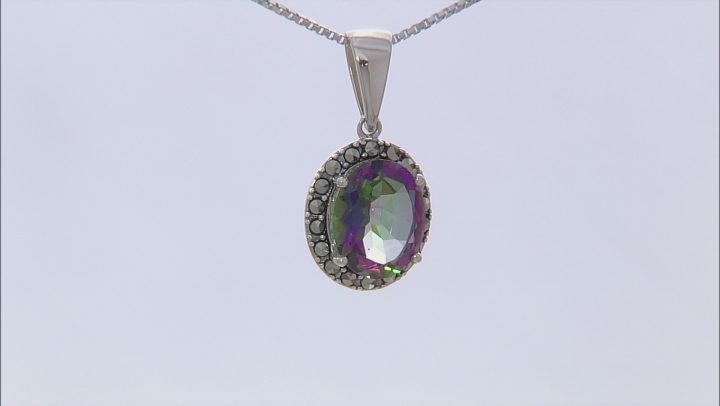 Green Mystic Topaz® Sterling Silver Pendant With Chain 3.85ct Video Thumbnail