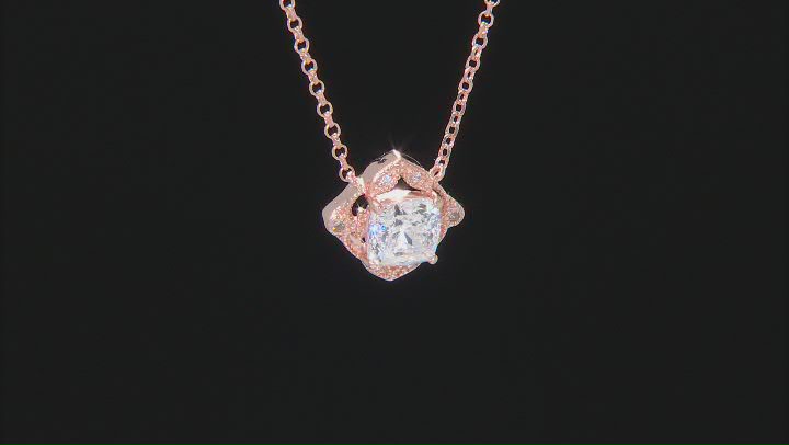 Anniversary Cut Cubic Zirconia From 18k Rose Gold Over Sterling Silver Necklace 1.97ctw Video Thumbnail