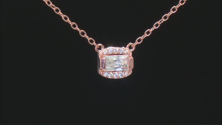 Daniel's Cut Cubic Zirconia From 18k Rose Gold Over Sterling Silver Necklace 0.47ctw Video Thumbnail