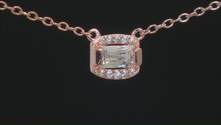 Daniel's Cut Cubic Zirconia From 18k Rose Gold Over Sterling Silver Necklace 0.47ctw Video Thumbnail