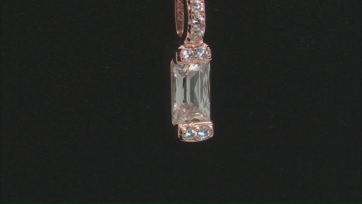 White Cubic Zirconia From 18k Rose Gold Over Sterling Silver Pendant With Chain 0.48tw Video Thumbnail