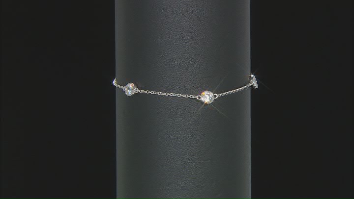White Cubic Zirconia Platinum Over Sterling Silver Bracelet 1.25ctw (0.74ctw DEW) Video Thumbnail