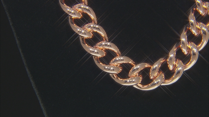 18k Rose Gold Over Bronze Grande Curb 20 1/2 inch Necklace Video Thumbnail