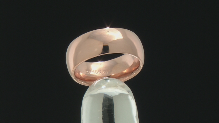 18k Rose  Gold Over Bronze Comfort Fit Band Ring Video Thumbnail