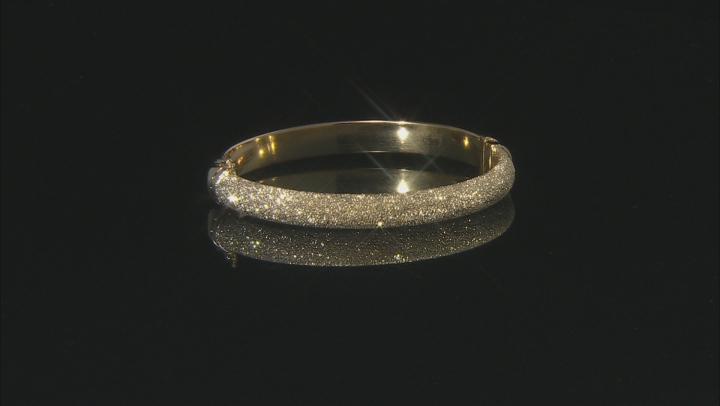 18K Yellow Gold Over Bronze Diamond Cut Bangle Bracelet Video Thumbnail