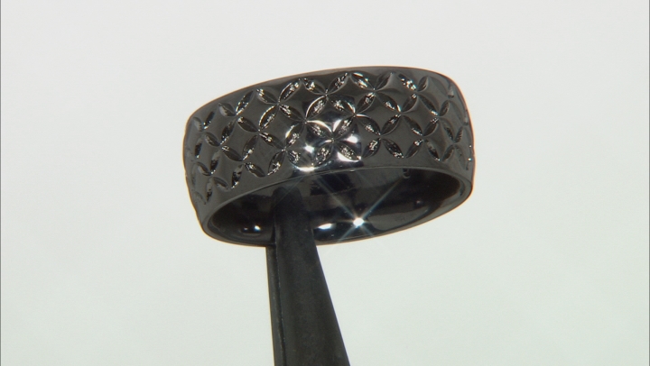 Moda Al Massimo® Gunmetal Rhodium Over Bronze Comfort Fit 8MM Designer Band Ring Video Thumbnail