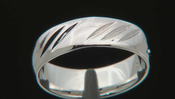Moda Al Massimo® Rhodium Over Bronze Comfort Fit Diamond Cut 6MM Band Ring Video Thumbnail