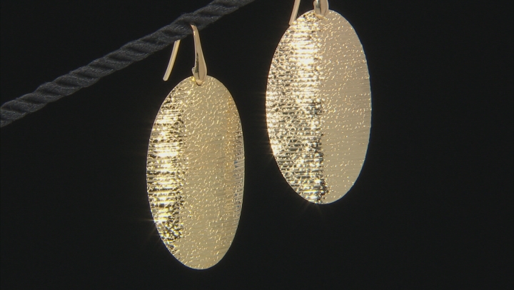 Moda Al Massimo™ 18K Yellow Gold Over Bronze Oval Textured Hammered Earrings Video Thumbnail