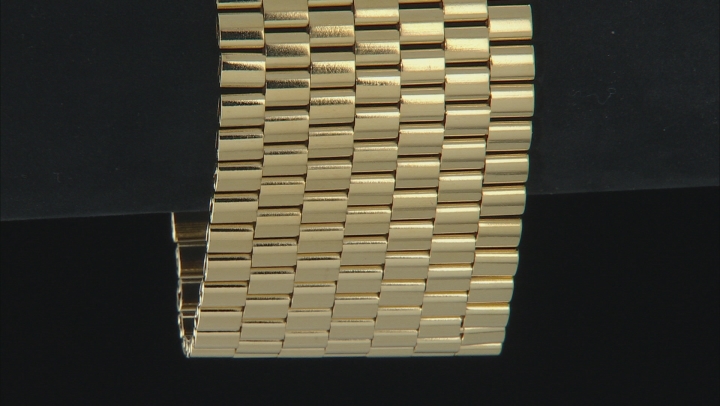 Moda Al Massimo 18K Yellow Gold Over Bronze 50mm Polished Panther Link Bracelet 8.5 Inches Video Thumbnail