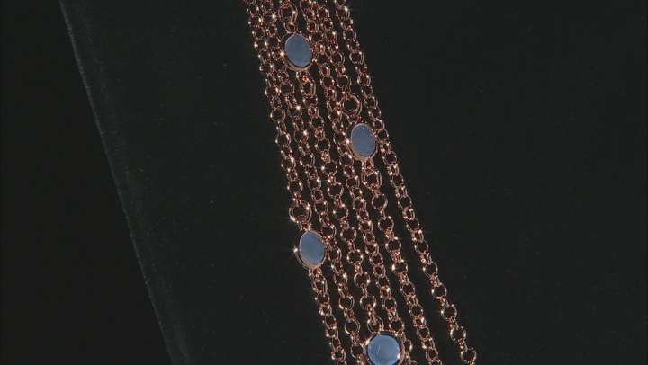 MODA AL MASSIMO™ 18K Rose Gold Over Bronze Strand Layered Necklace Lavender Crystals 22". Video Thumbnail