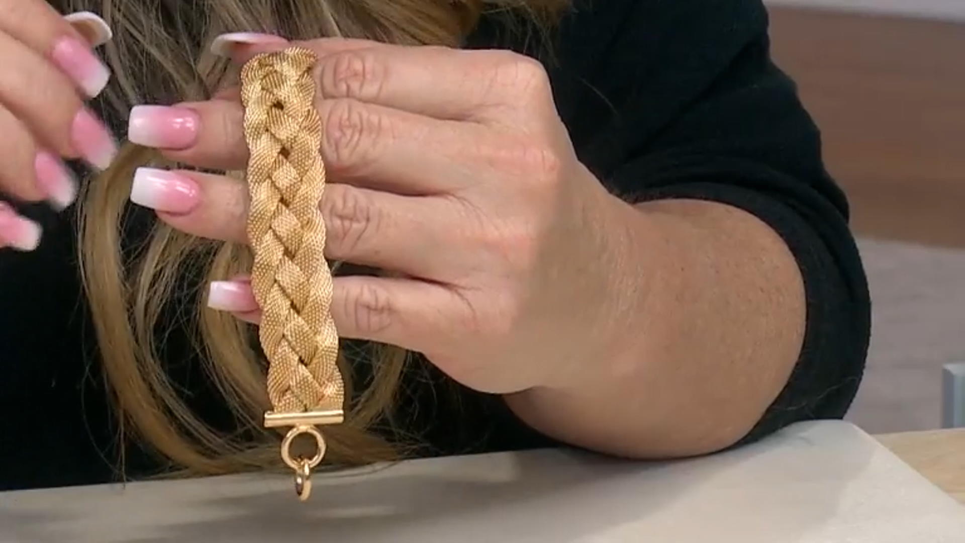 Moda Al Massimo® 18k Yellow Gold Over Bronze 20.93MM Woven Chain Bracelet Video Thumbnail