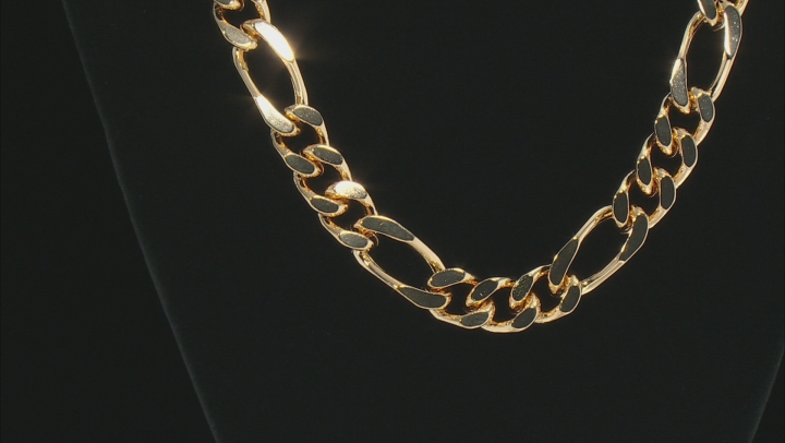 Moda Al Massimo™ 18K Yellow Gold Over Bronze 12MM Gauge Figaro 20" Necklace Video Thumbnail
