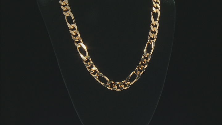 Moda Al Massimo™ 18K Yellow Gold Over Bronze 12MM Gauge Figaro 20" Necklace Video Thumbnail