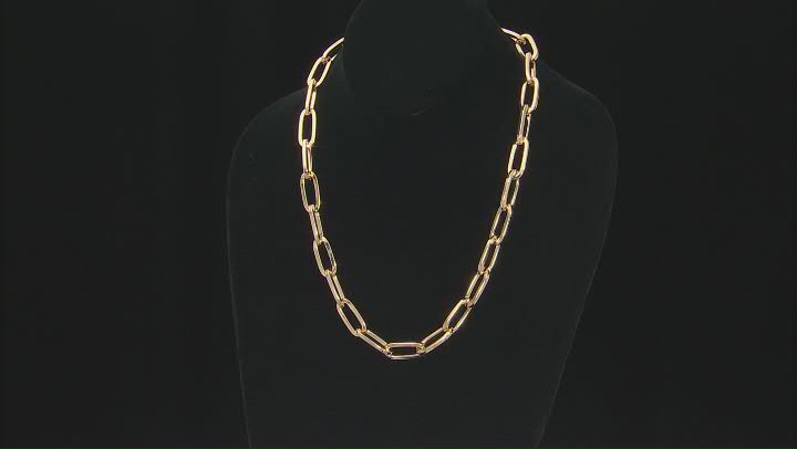 18K Yellow Gold Over Bronze 10.2MM Paperclip Chain Video Thumbnail