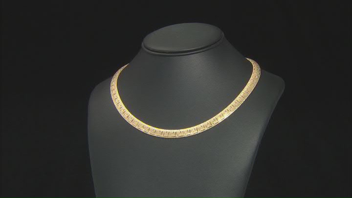 18K Yellow Gold Over Bronze Omega Greek Key Necklace Video Thumbnail