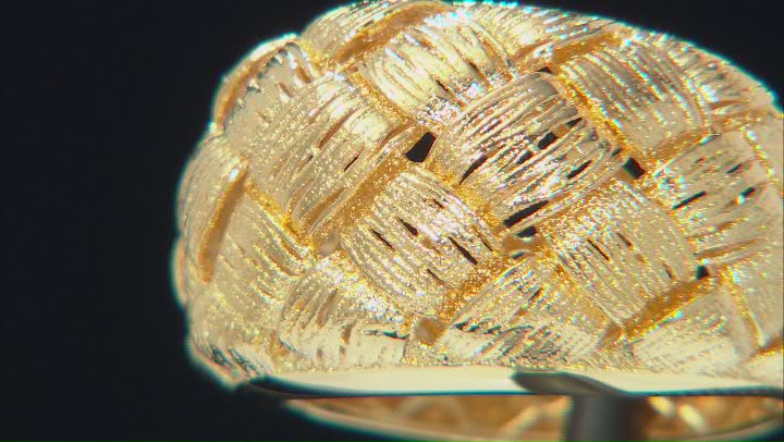 18K Yellow Gold Over Bronze Dome Woven Ring Video Thumbnail