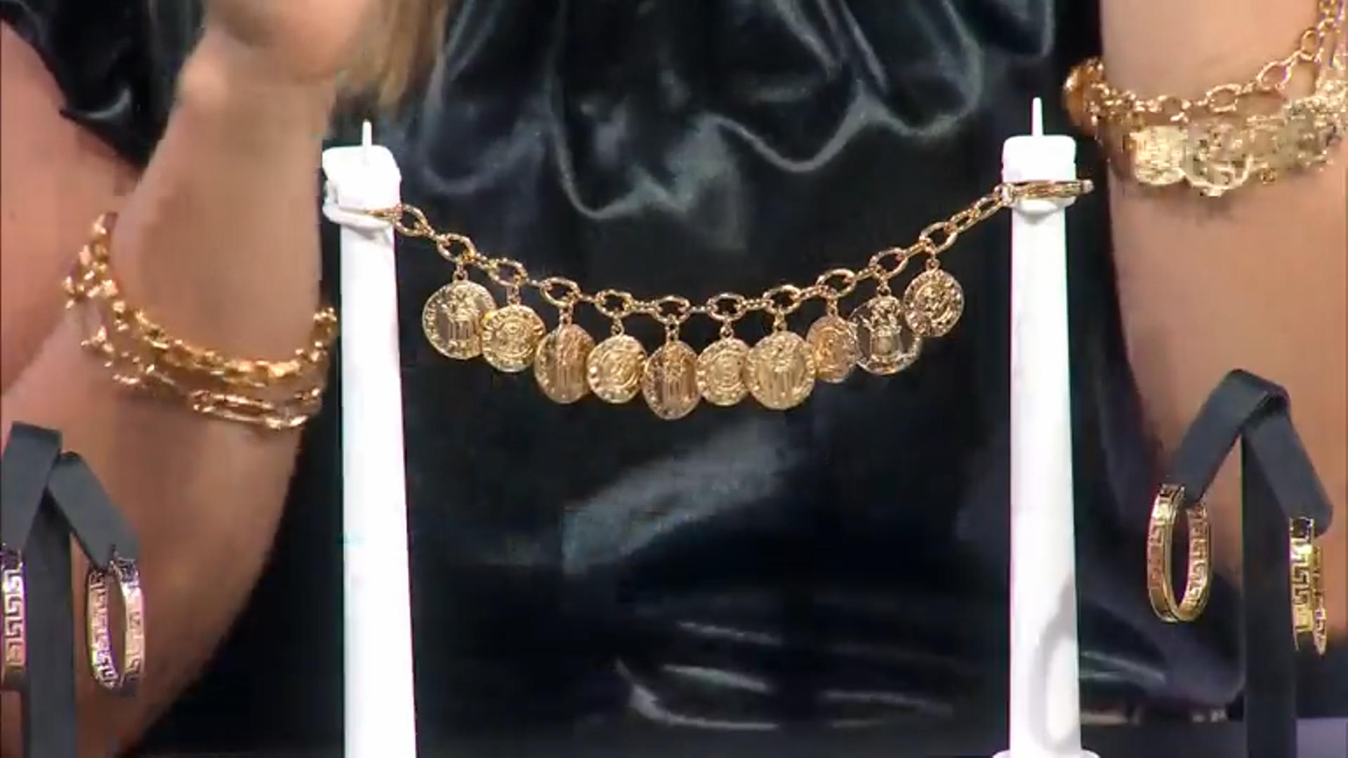 Moda Al Massimo 18k Yellow Gold Over Bronze Coin Bracelet Video Thumbnail