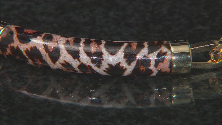 18k Yellow Gold Over Bronze Paperclip Bracelet With Leopard Enamel Video Thumbnail