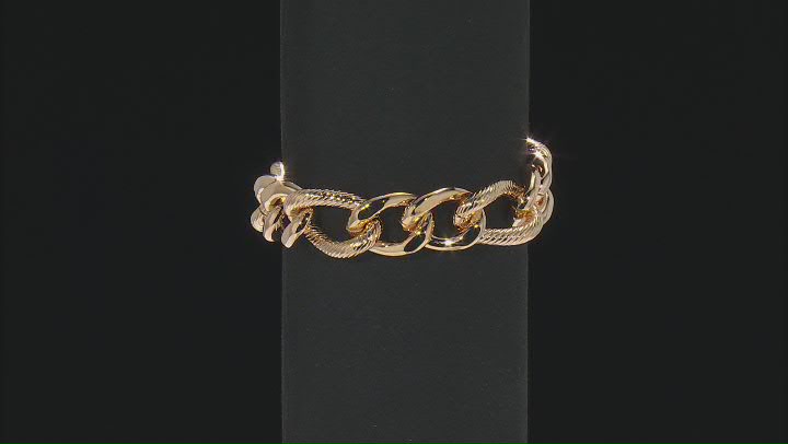 Moda Al Massimo® 18k Yellow Gold Over Bronze 2+1 Curb Bracelet Video Thumbnail