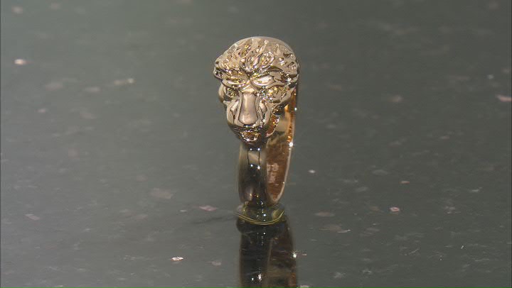 Moda Al Massimo® 18k Yellow Gold Over Bronze Lion Ring Video Thumbnail