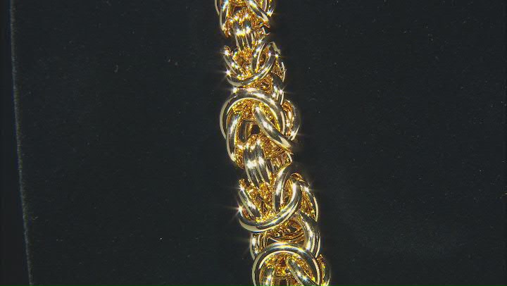 18k Yellow Gold Over Bronze Graduated Byzantine 22 Inch Necklace Video Thumbnail