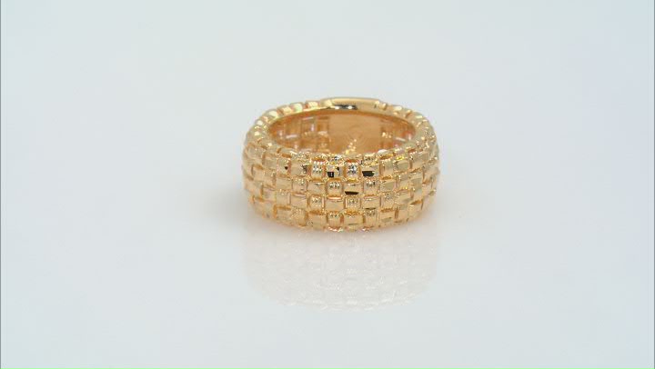 Moda Al Massimo® 18k Yellow Gold Over Bronze Basketweave Ring Video Thumbnail
