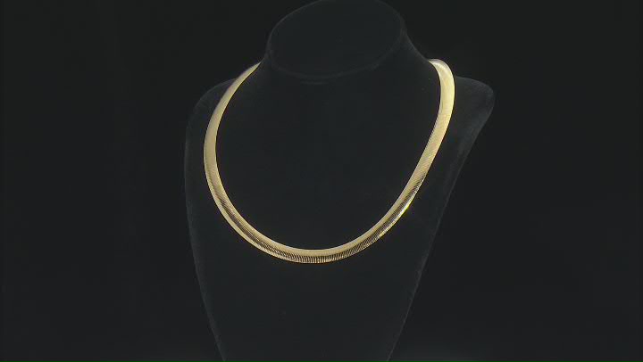 Moda Al Massimo® 18k Yellow Gold Over Bronze Reversible Omega Link 20 Inch Necklace Video Thumbnail