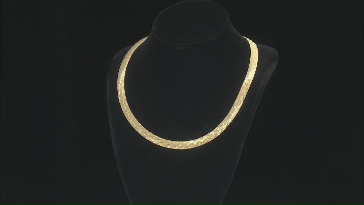 Moda Al Massimo® 18k Yellow Gold Over Bronze Reversible Omega Link 20 Inch Necklace Video Thumbnail