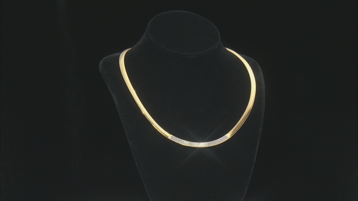 Moda Al Massimo® 18k Yellow Gold Over Bronze & Platinum Over Bronze Omega Link 20 Inch Necklace Video Thumbnail