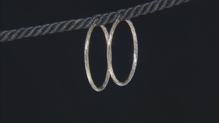 Platinum Over Bronze Twisted Hoop Earrings Set of 3 Video Thumbnail