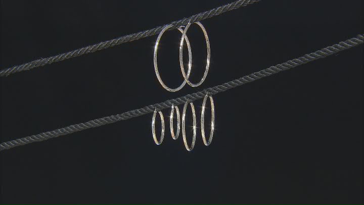 Platinum Over Bronze Twisted Hoop Earrings Set of 3 Video Thumbnail