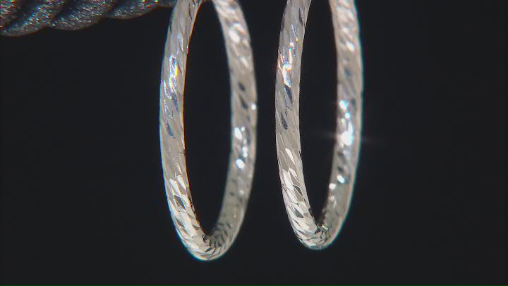 Moda Al Massimo® Platinum Over Bronze Twisted 1" Hoop Earrings Video Thumbnail