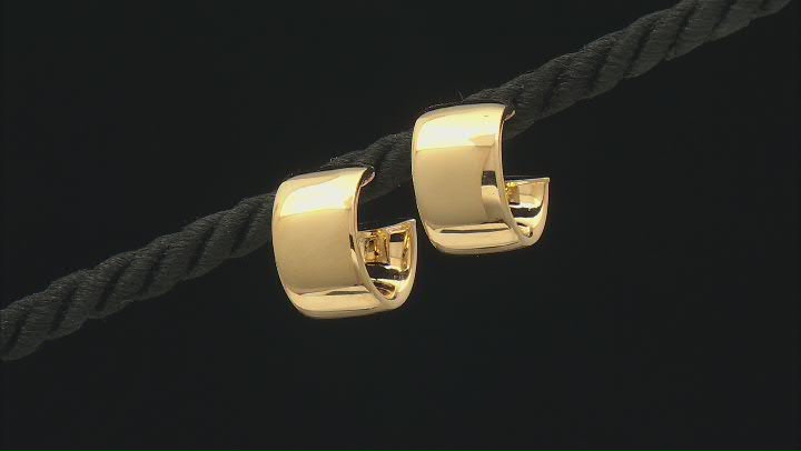 18k Yellow Gold Over Bronze 5/8" Hoop Earrings Video Thumbnail