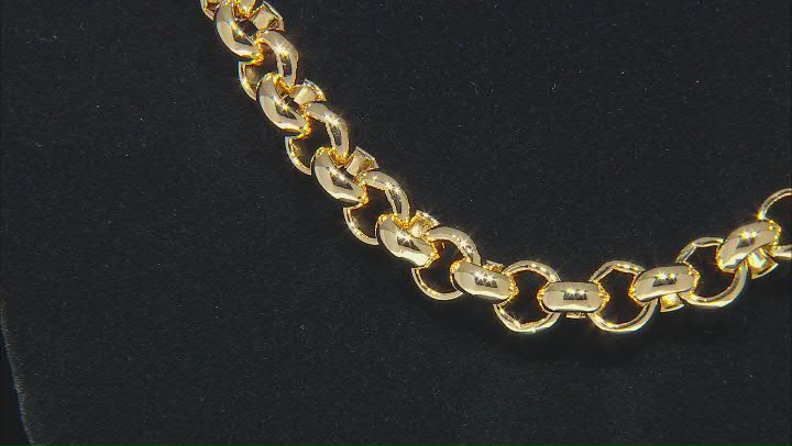 18k Yellow Gold Over Bronze 9.5mm Rolo 21 Inch Chain Video Thumbnail