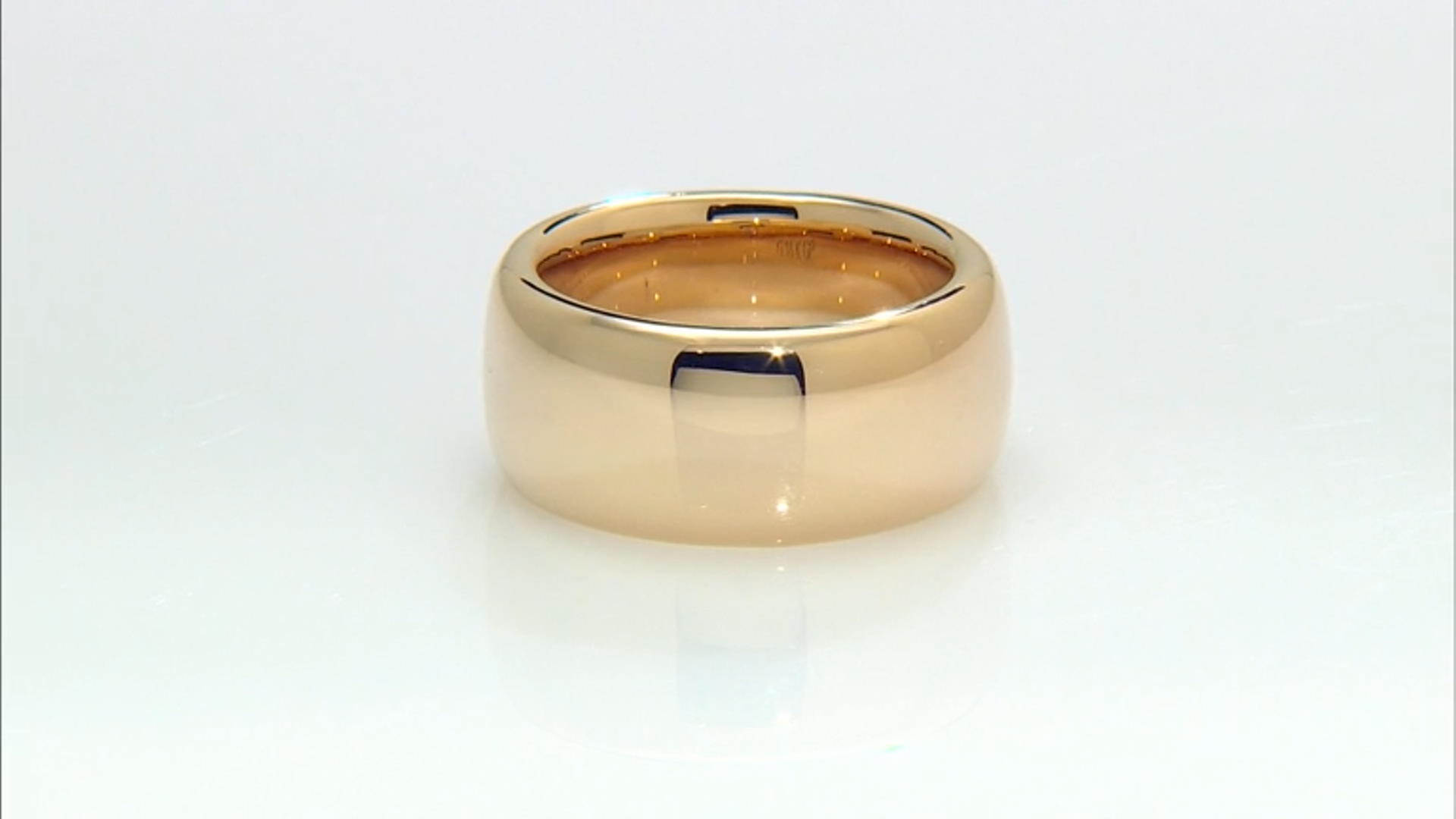 18k Yellow Gold Over Bronze 10mm Comfort Fit Band Ring Video Thumbnail