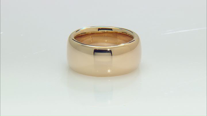 18k Yellow Gold Over Bronze 10mm Comfort Fit Band Ring Video Thumbnail